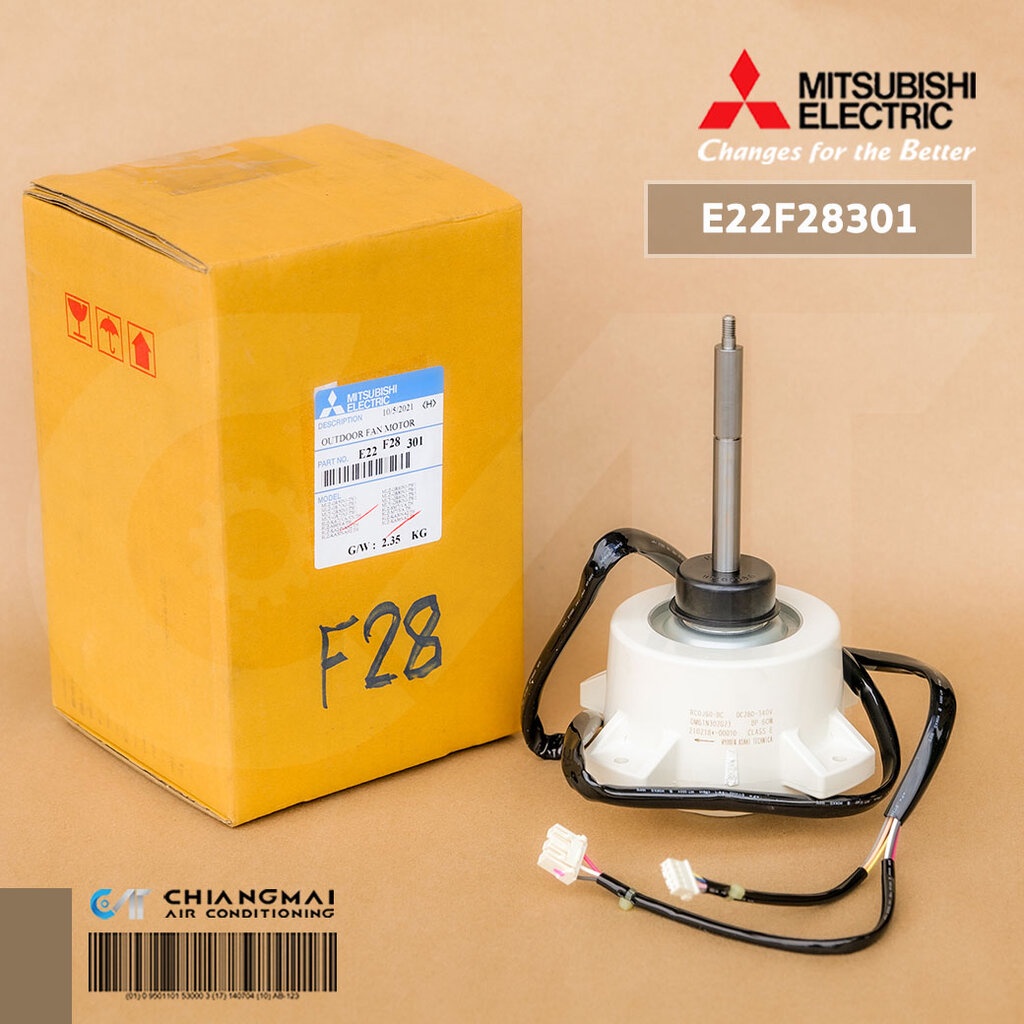 E22F28301 มอเตอร์แอร์ Mitsubishi Electric มอเตอร์แอร์มิตซูบิชิ มอเตอร์คอยล์ร้อน RC0J60-BC DM61N302G2