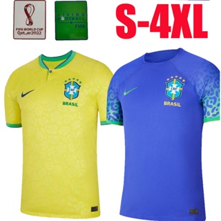 เสื้อยืด พิมพ์ลายทีมชาติฟุตบอล Brazil Home ประเทศไทย สําหรับผู้ชาย ไซซ์ S - 4XL 2022