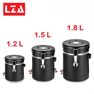 LZA โถเก็บเมล็ดกาแฟ รุ่น 1.2L./1.5L./1.8L.กล่องเก็บเมล็ดกาแฟ โหลสแตนเลสใส่กาแฟ สูญญากาศ กันความชื้น พร้อมส่ง!