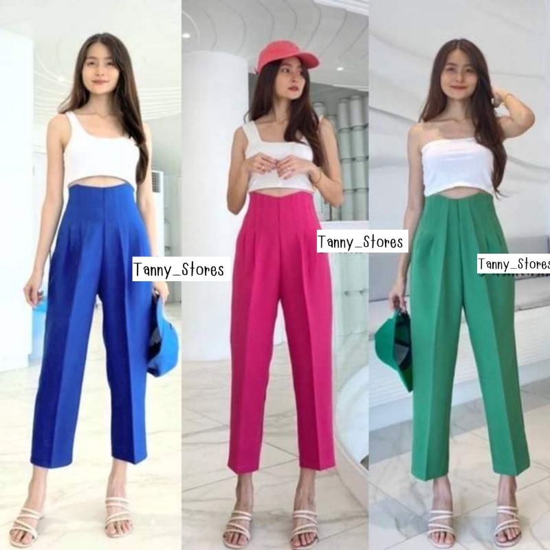 🌈พร้อมส่ง กางเกงทรงบอลลูน ขอบโค้ง