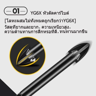 MOVATEK ชุดดอกสว่านคาร์ไบด์อเนกประสงค์ แข็งแรง ทนทาน เจาะได้หลายวัสดุ