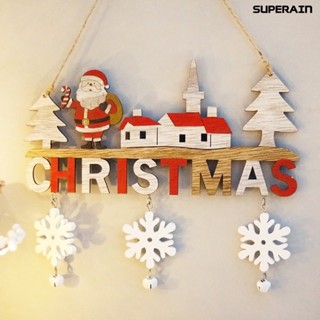 [sup] ป้ายแท็กไม้ ลาย Merry Christmas ซานตาคลอส ป้องกันการซีดจาง สําหรับแขวนตกแต่งบ้าน