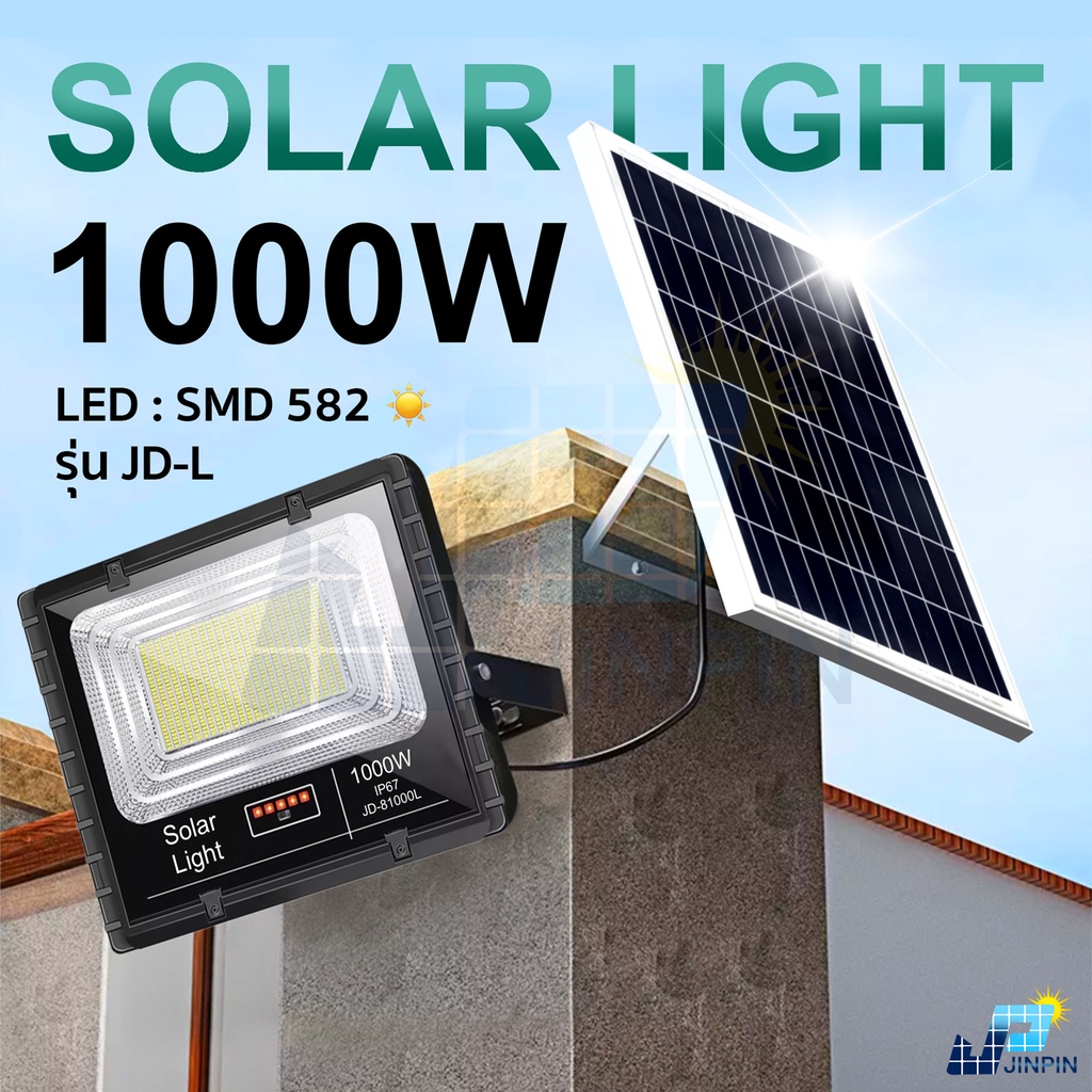 ไฟโซล่าเซลล์ โซลาร์เซลล์ Solar lights LED แสงสีขาว 350w 800w 900w 1000w 1200w ใช้พลังงานแสงอาทิตย์ ประกัน 1ปี