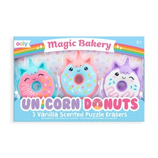 ยางลบ unicorn donut สุดจะน่ารัก เซต 3 ชิ้น  🍩UNICORN DONUT 🦄 3Vanilla Scented Puzzle  Eraser