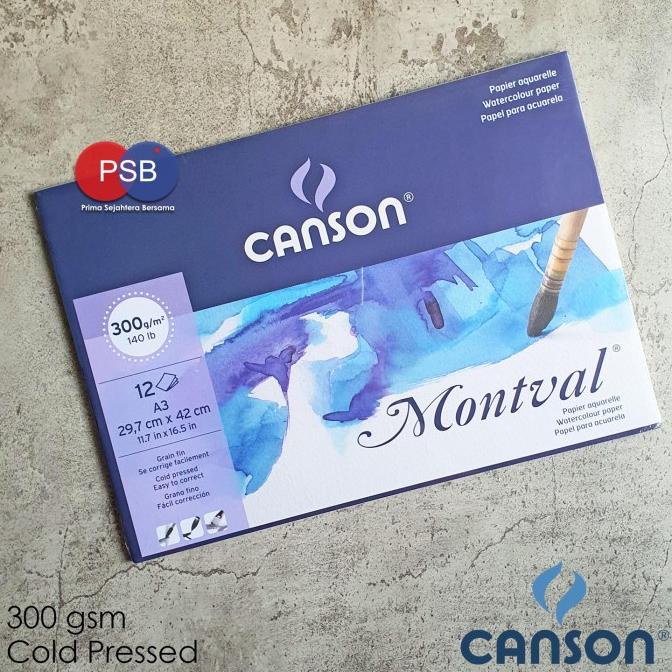 .. Canson Montval Pad A3 สกัดเย็น 300 แกรม / กระดาษสีน้ํา Canson
