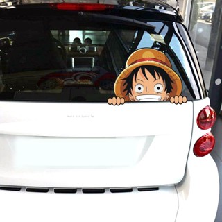 สติ๊กเกอร์ ติดรถ วันพีซ One Piece ลูฟี่ โผล่หน้าจ๊ะเอ๋ - car decal sticker