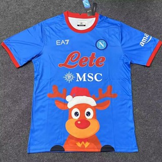 เสื้อกีฬาแขนสั้น ลายทีมชาติฟุตบอล Napoli Christmas 22~23 ไซซ์ S-XXL AAA