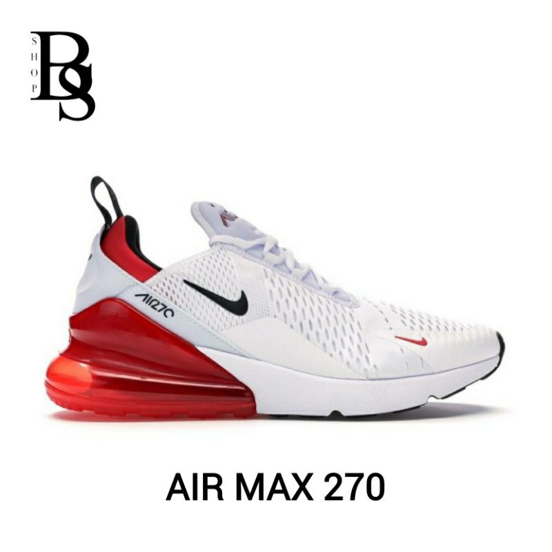 รองเท้าผ้าใบ Nike Air Max 270 White Red Size37-45 รองเท้า รองเท้าแฟชั่น Sneaker ส่งฟรี