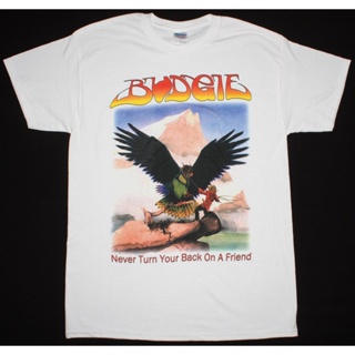 【💘💘】ขายดี! {พร้อมส่ง เสื้อยืดผ้าฝ้าย 100% พิมพ์ลาย Budgie Never Turn Your Back On A Friend73 Nwobhm Iron Maiden สําหร