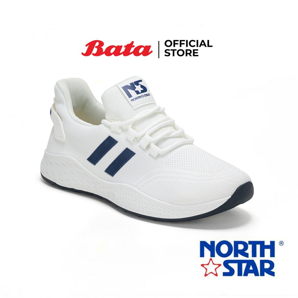 Bata บาจา ยี่ห้อ North Star รองเท้าผ้าใบ รองเท้าผ้าใบแฟชั่น แบบผูกเชือก พร้อมเทคโนโลยีลดกลิ่นอับ Life Natural สำหรับผู้ชาย รุ่น SQUARE สีขาว 8291048