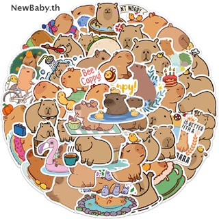 Newbaby ชุดสติกเกอร์ ลาย Capybara น่ารัก สําหรับติดตกแต่งแล็ปท็อป กีตาร์ สมุดภาพ และวารสาร 50 ชิ้น