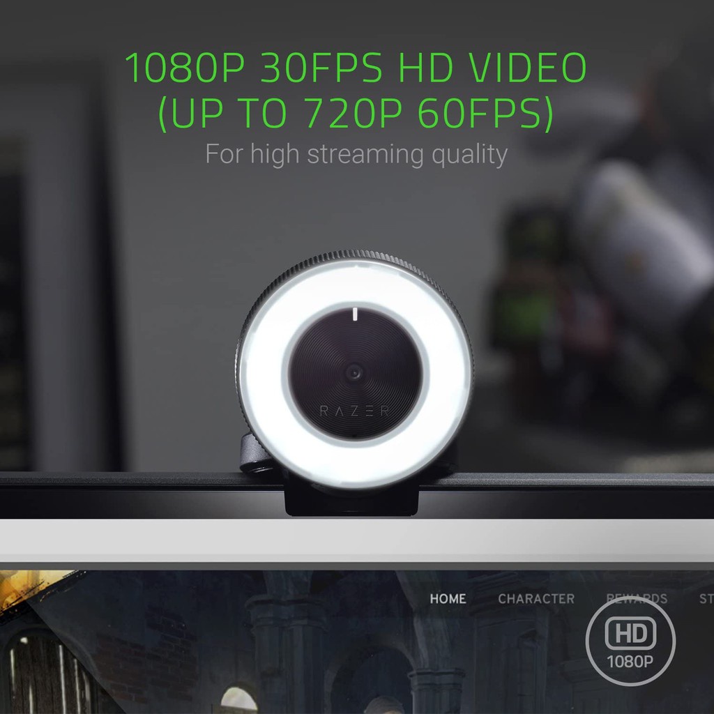 Razer Kiyo Streaming Webcam: 1080p 30 FPS / 720p 60 FPS - Ring Light w/ Adjustable Brightness - Built-in Microphone #4