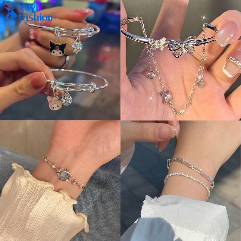 กําไลข้อมือ ประดับลูกปัดโอปอล คริสตัล ไข่มุก หัวใจ เครื่องประดับแฟชั่น สําหรับผู้หญิง