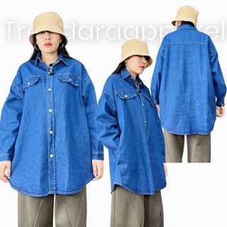 เสื้อเชิ้ต jeans oversize code:2973 สีเข้ม