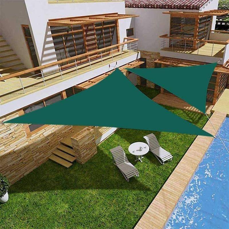 6x6x6 m สามเหลี่ยม 420D ผ้า Oxford ผ้าใบบังแดด, กันฝน, กระดานหลังคากลางแจ้งป้องกันรังสียูวีและป้องกันรังสียูวี