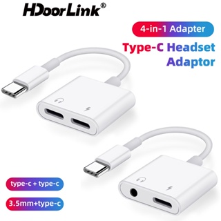 Hdoolink 2 In 1 อะแดปเตอร์เสียง สําหรับ Xiaomi Huawei AUX ตัวแปลง USB ไปยัง Type C ตัวเชื่อมต่อแจ็คหูฟัง