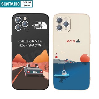 SUNTAIHO เคสโทรศัพท์ซิลิโคน TPU แบบนิ่ม ลาย The North Face Joint Name สําหรับ IPhone 7 8 IPhone 11 Pro Max 12 13 14 Plus X XS XR