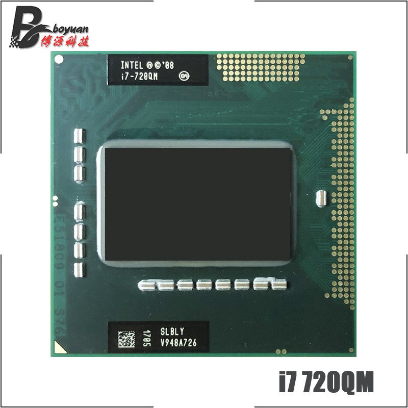 Intel Core i7-720QM i7 720QM SLBLY 1.6 GHz Quad-Core แปดเธรด CPU โปรเซสเซอร์ 6W 45W ซ็อกเก็ต G1 / rP