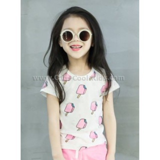 TSG-843 เสื้อยืดเด็กผู้หญิงลายไอติม Size-100 (3-4Y)