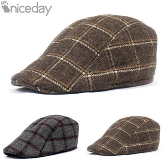 #NICEDAY-Men Newsboy Hat Outdoor Retro Vintage Visors Autumn Winter Warm