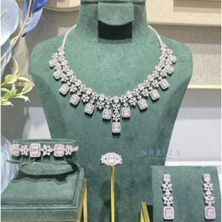 Neriza Jewelry/ เครื่องประดับเจ้าสาวเพชรสังเคราะห์ประกายเทียบเท่าเพชรแท้ จัดส่งฟรีพร้อมกล่อง NSW008