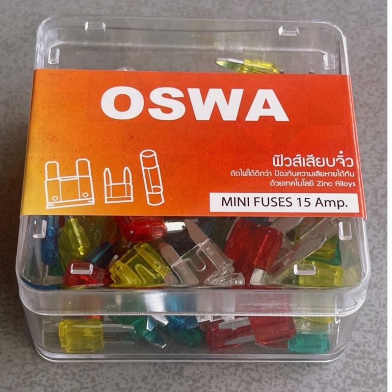 ฟิวส์เสียบ รวมแอมป์ ตัวเล็กขายาว ฟิวส์รถยนต์ จิ๋ว10A,15A,20A,25A,30A,รวมในกล่องเดียวครบทุกเบอร์ ใช้ได้ทั้งไฟ12vและ24v. - รูปที่ 3
