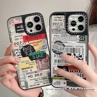 Label CASETiFY Mirror Phone Case Compatible for iPhone 14 13 12 11 Pro Max IX XS MAX XR Case Shockproof Protective Acrylic Hard Cover