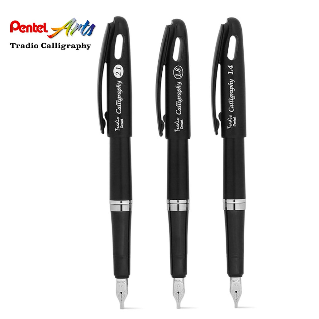 Pentel Arts Tradio Calligraphy Pen 1.8 / 2.1 mm. / Tradio mini / refill I ปากกาหมึกซึมและหมึกเติม