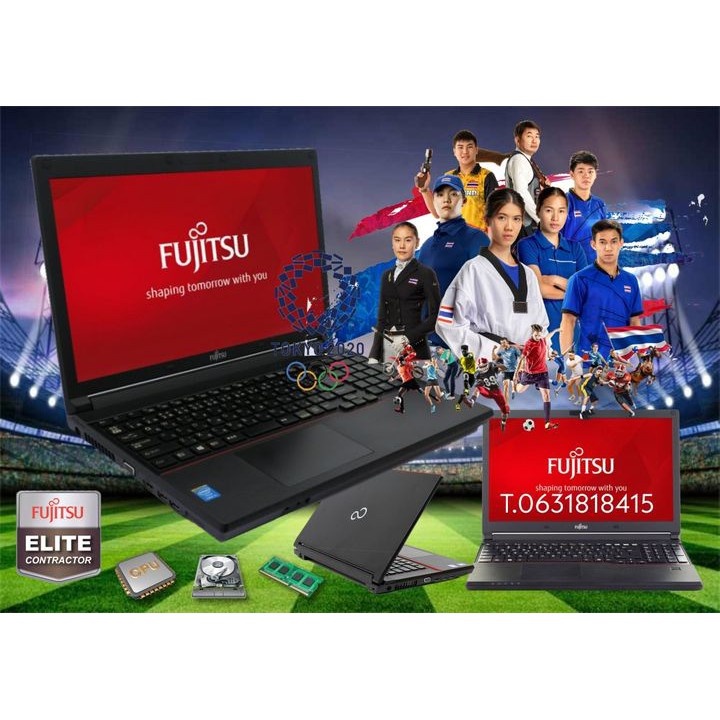 โน๊ตบู๊ค มืองสองสภาพดี โน๊ตบุ๊ค Fujitsu A573/g   CPU CORE i3 RAM4GB HDD320GB