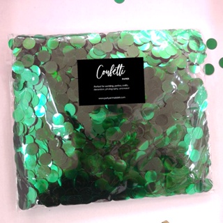 กระดาษโปรย Metallic Confetti - Green Metallic Round Confetti (Diameter 1 CM)