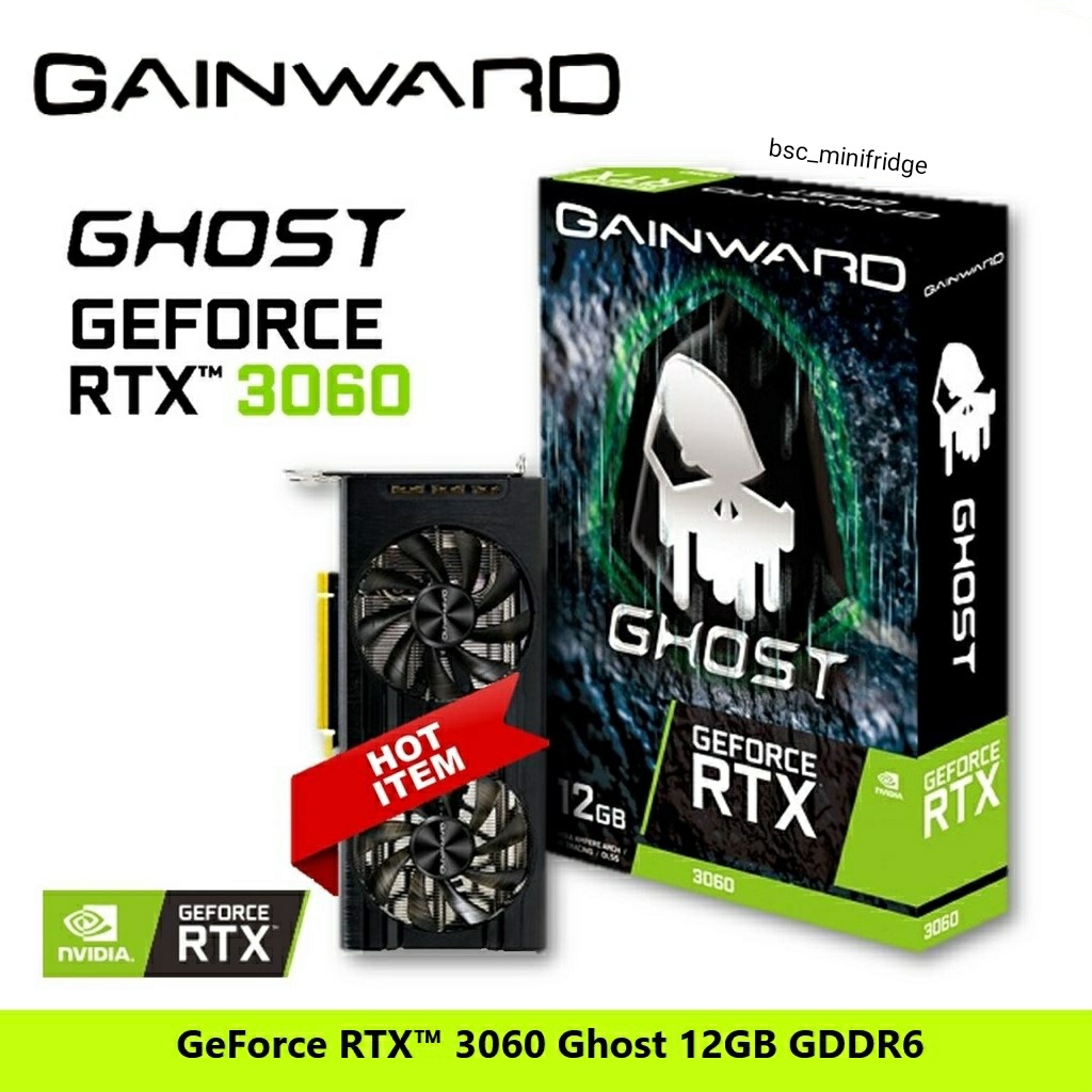 Gainward GeForce RTX 3060 Ghost 12GB GDDR6 (192 บิต) การ์ดจอ GPU RTX3060 192 บิต NVidia Gaming