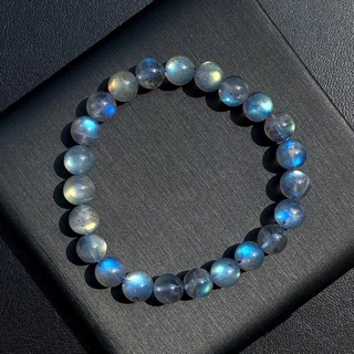 High Grade กำไลหินแท้ลาบราโดไรท์ (Labradorite) 6-10mm เหลือบทุกเม็ด 🌠