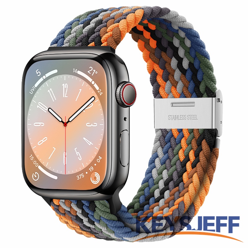 สายนาฬิกาข้อมือไนล่อนถัก แบบเปลี่ยน สําหรับ Apple Watch Series 8 7 49 มม. 45 41 มม. iWatch Ultra SE 6 5 4