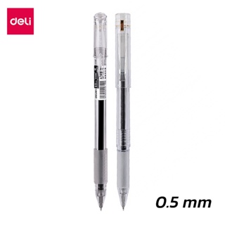 Deli ปากกาเจล หมึกดำ ปากกาเจลสีดำ ปากกา 1 แท่ง 0.5mm Black Pen อุปกรณ์เครื่องเขียน อุปกรณ์สำนักงาน Gel Pen otaru.shop