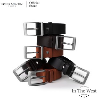 Louis Montini Classic FK Belt เข็มขัดหนังแผ่นใหญ่ เข็มขัดหนังวัวแท้ เข็มขัดหนังแท้ เข็มขัดผู้ชาย FK Men Belt - MGN117