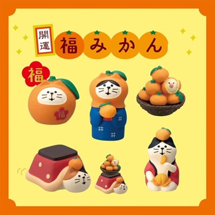 Miracleson zakka DECOLE ตุ๊กตาแมว ขนาดเล็ก สีส้ม สําหรับตกแต่งบ้าน