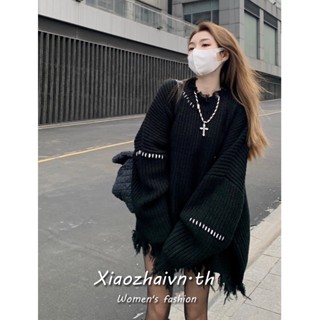 Xiaozhainv เสื้อกันหนาวแขนยาวแฟชั่น ทรงหลวม สําหรับผู้หญิง