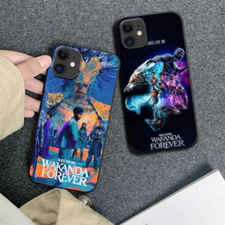 เคสโทรศัพท์มือถือ ซิลิโคนนิ่ม ลาย Marvel black Panther Wakanda Forever สีดํา สําหรับ iphone 13 14 7 X XS XR XSMax 11pro 12 pro 13 pro promax