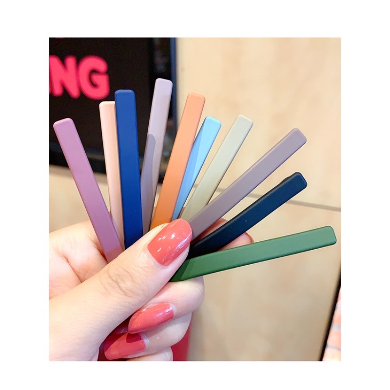 10 ชิ้น / เซต ลูกกวาด สี กิ๊บติดผม ที่เรียบง่าย โลหะ กิ๊บ สําหรับผู้หญิง หนึ่งคํา คลิปปากเป็ด คลิปหน้าม้า ด้านข้าง คลิป อุปกรณ์ผม 6 ซม. - รูปที่ 5