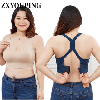 Zxyouping สปอร์ตบรา ดันทรง ไร้สาย พลัสไซซ์ สําหรับผู้หญิง S-XL