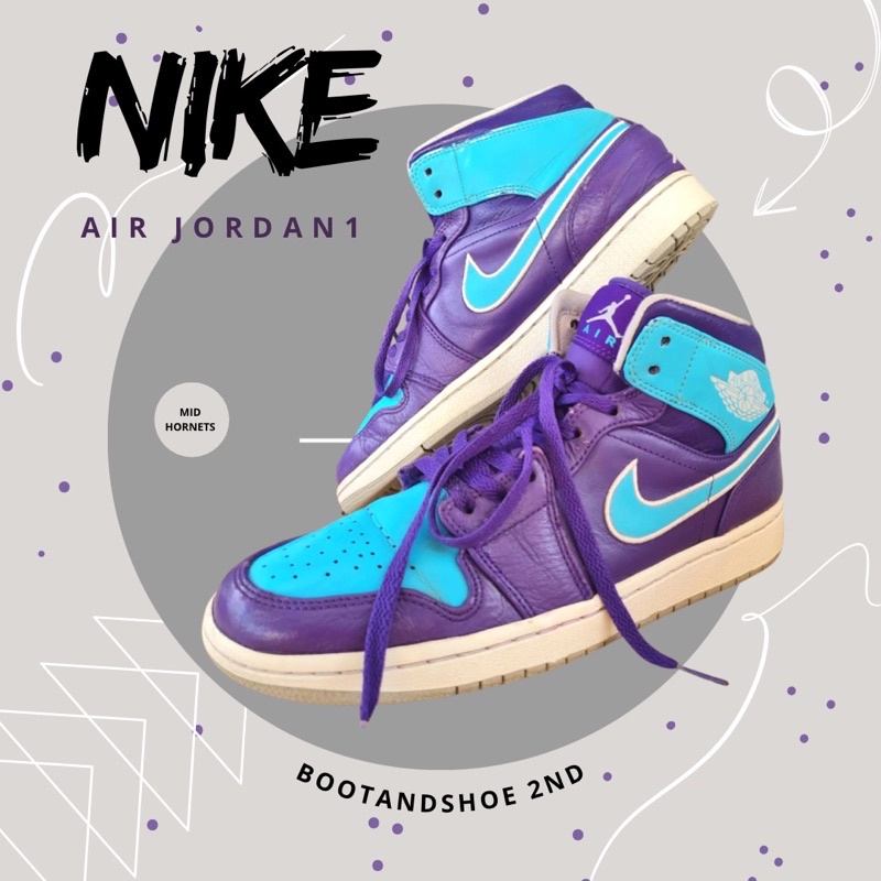 ❤️‍🔥รองเท้ามือสอง -  : Nike Air Jordan 1 Mid Hornets (2014) " Size 42.5 / 27 cm. "