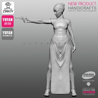 50mm1/35 YUFAN สร้างสรรค์ Cheongsam หญิงนักฆ่าเรซิ่นทหาร TD-202001((พร้อมส่ง)