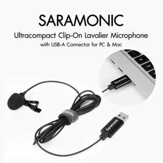 ULM10 Saramonic Ultracompact Clip-On Lavalier Microphone with USB-A Connector for PC &amp; Mac