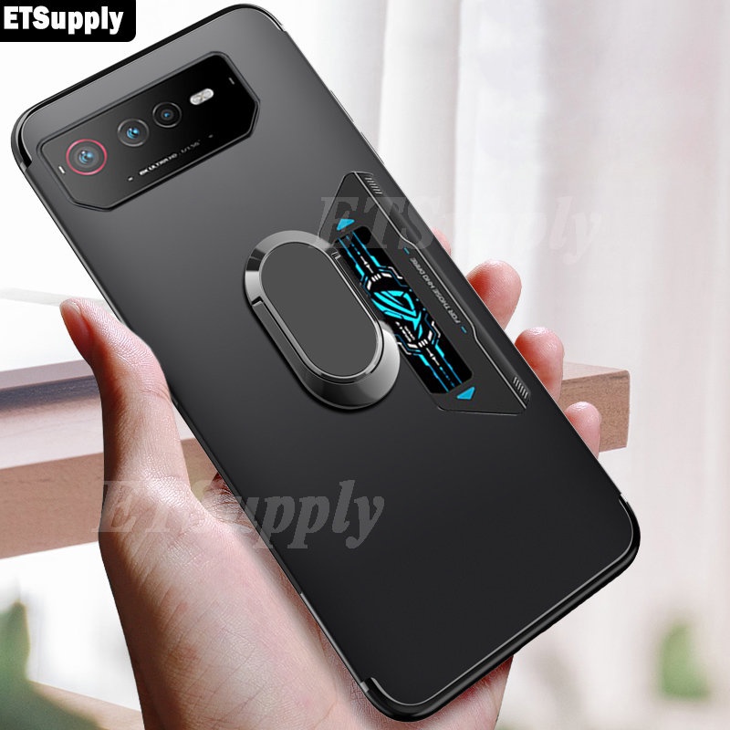 เคสโทรศัพท์ Asus Rog โทรศัพท์ 6D 6 Pro ฝาหลังพร้อมที่วางนิ้ว Softcase แหวนสําหรับ Asus Rog6 Pro Rog6