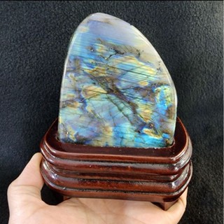 หินก้อนลาบราโดไลต์ หินพ่อมด ลาบราโดไรต์(Labradorite)สูง 14 ซม.หน้ากว้าง 10 ซม. หนา 7 ซม. น้ำหนัก 635.5 g.