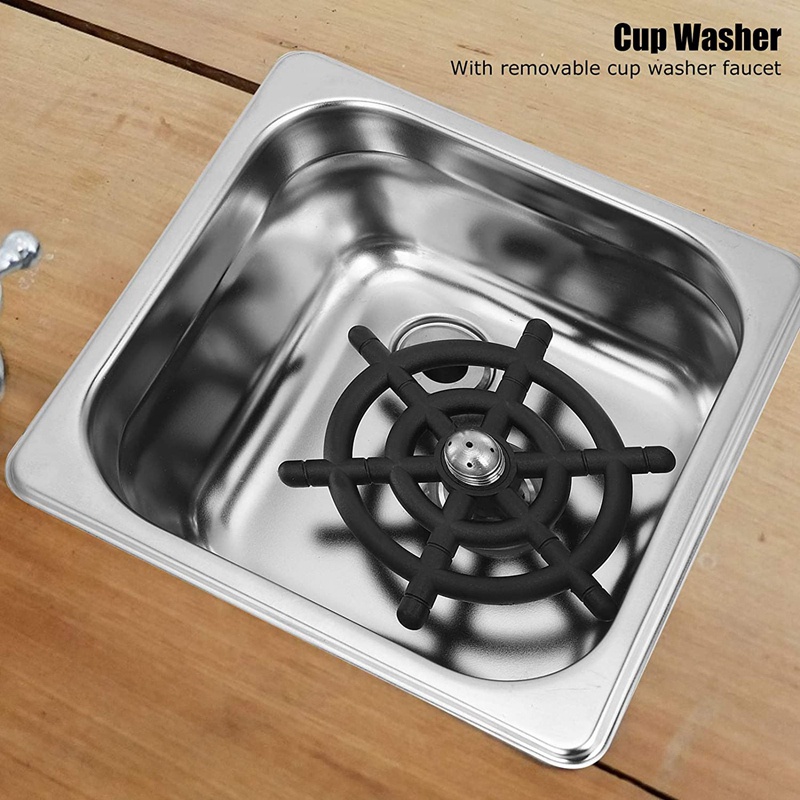 Cup Washer Stainless Steel Automatic Cup Washer Glass Cleaning Rinser Bar Rinser Glass Rinser Kitchen Sink Accessoriesl