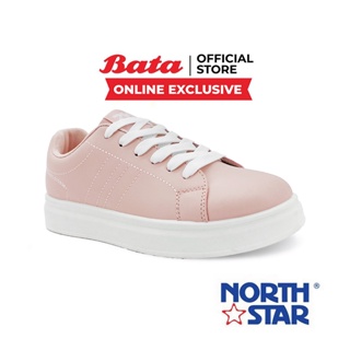 Bata บาจา (Online Exclusive) ยี่ห้อ North Star รองเท้าผ้าใบ ผ้าใบแฟชั่น พร้อมเทคโนโลยี Life Natural ลดกลิ่นอับ 99% สำหรับผู้หญิง รุ่น PLAY สีชมพู 5205158