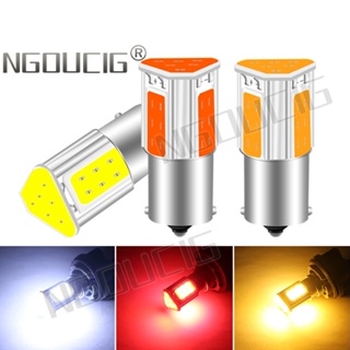 Ngoucig ใหม่ ไฟเลี้ยว ไฟเบรก ไฟหยุด ไฟเดย์ไลท์ Led COB 1156 Ba15s 1157 Bay15d 12v DRL P21W สีขาว แดง เหลือง สําหรับรถยนต์ รถจักรยานยนต์