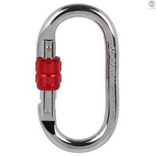 25kn มืออาชีพปีนเขา Carabiner สกรูล็อคประตู Carabiner หนัก O-shape หัวเข็มขัดเหล็กน้ําหนักเบาคลิปล็อคเปลญวนสําหรับปีนหน้าผาโรยตัวเปลญวน