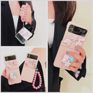 เคสโทรศัพท์มือถือ PC แบบแข็ง ลายการ์ตูน LinaBell น่ารัก 3 มิติ พร้อมสายคล้อง สําหรับ Samsung Galaxy Z Flip 3 4 5G Z Flip 3 4 5G 3 4 5G